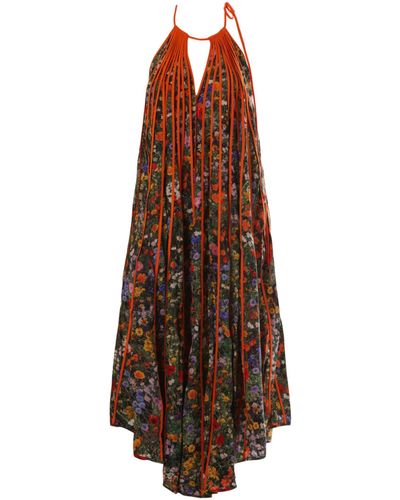 Stella McCartney Kiara Floral Maxi Dress - Brown