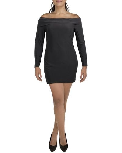 B Darlin Off The Shoulder Mini Cocktail And Party Dress - Black