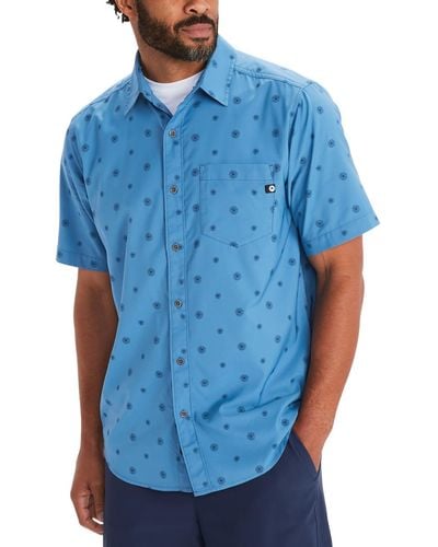 Marmot Printed Collar Button-down Shirt - Blue