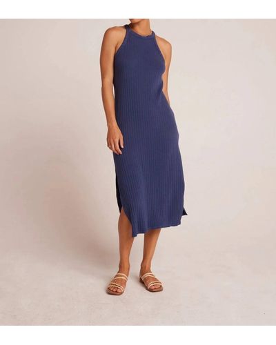 Bella Dahl Fitted Halter Midi Dress - Blue