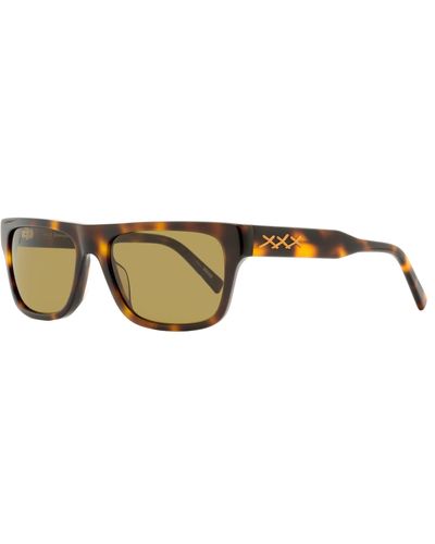 Zegna Rectangular Sunglasses Ez0132 52j Dark Havana 56mm - Black