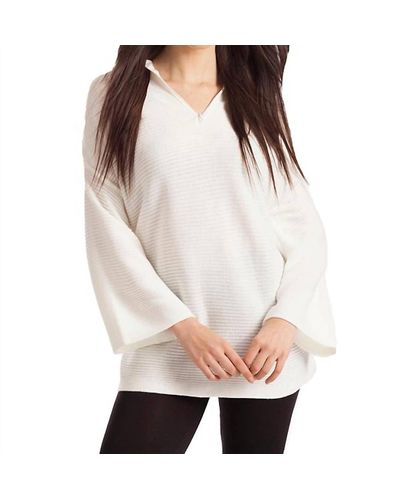French Kyss James Ribbed Bell Sleeve Top - Natural