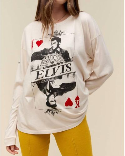 Daydreamer Sun Records X Elvis King Of Hearts Long Sleeve Merch - Natural