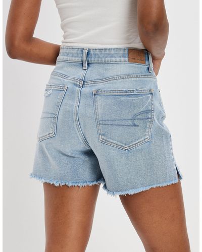 American Eagle Outfitters Ae Stretch Denim Highest Waist baggy Short - Blue