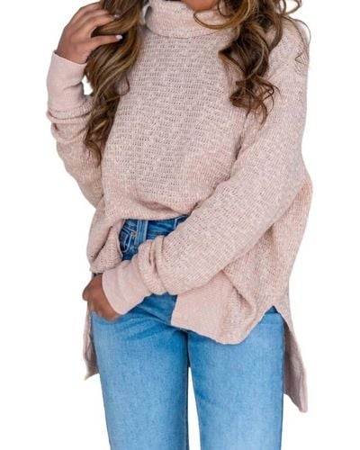 Free People Tommy Turtleneck Sweater - Pink