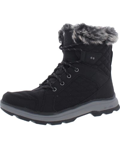 Ryka Brisk Cold Weather Lace Up Winter & Snow Boots - Black
