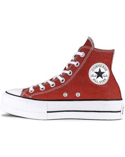 Converse Ctas Lift Hi A06896f Skateboard Shoes Canvas Lace Up Nr6889 - Red