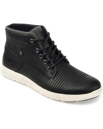 Territory Axel Leather Lifestyle Casual And Fashion Sneakers - Black