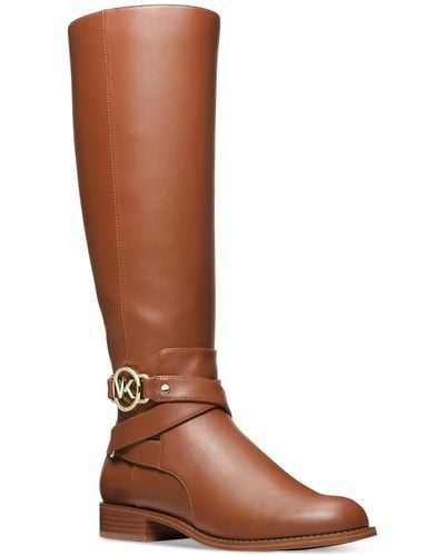 MICHAEL Michael Kors Rory Hardware Strap Riding Boots - Brown