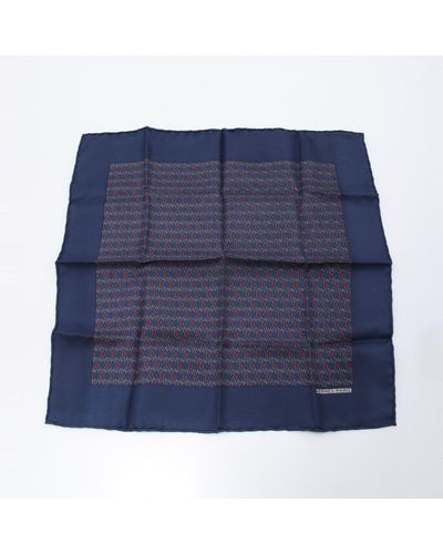 Hermès Petit Carres Carres 45 Scarf All-over Pattern Silk Navy Color - Blue