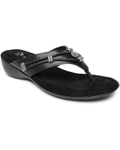 Minnetonka Silverthorne 360 Thong Sandals - Black