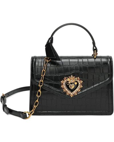 Tiffany & Fred Paris Leather Satchel Shoulder Bag - Black