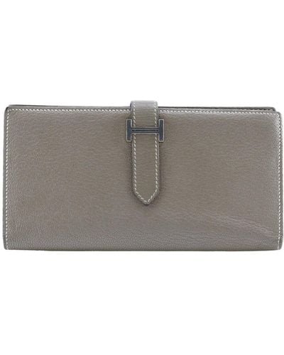 Hermès Béarn Leather Wallet (pre-owned) - Gray