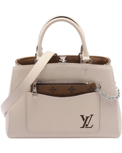 Louis Vuitton Murrell Tote Bb Quartz Handbag Leather Ivory 2way - Natural