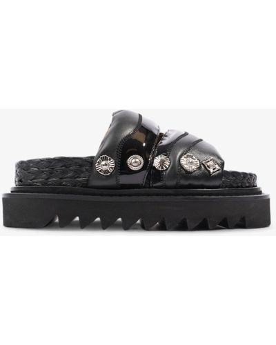 Toga Stud-embellished Sandals Leather - Black