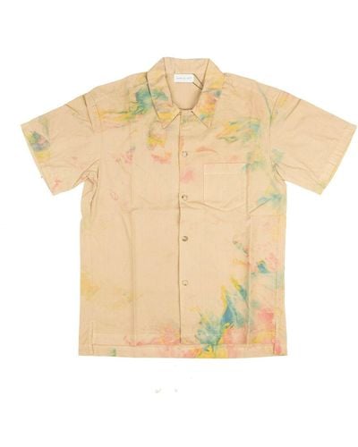 John Elliott Carnival Tan Multicolor Tie Dye Bowling Shirt - Natural