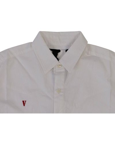 Vlone(GOAT) & Red V Long Sleeve Button Down Shirt - Gray