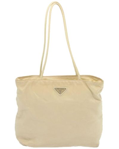 Prada Tessuto Synthetic Tote Bag (pre-owned) - Natural