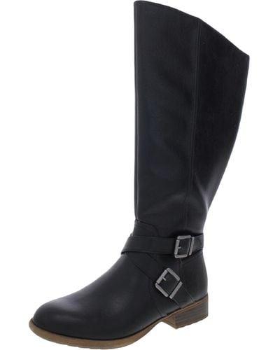 LifeStride Xion Wide Calf Faux Leather Knee-high Boots - Black