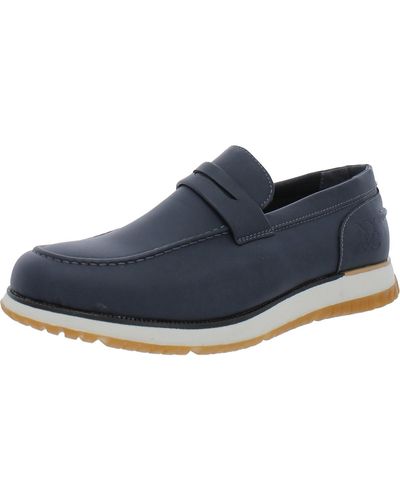 New York & Company Ronan Faux Leather Loafers - Blue