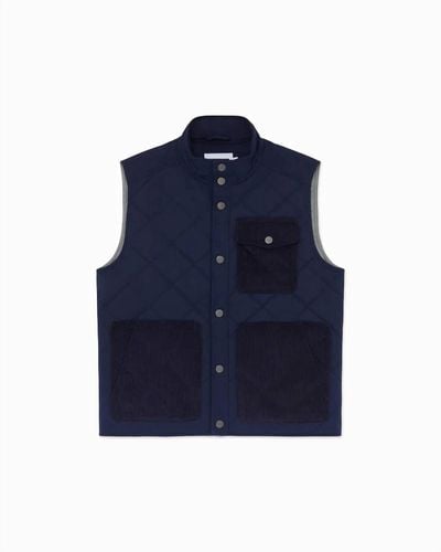 Onia Quilted Twill Vest - Blue