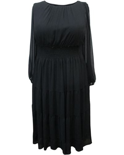 Taylor Plus Tiered Long Maxi Dress - Black