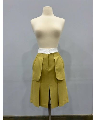 Victoria Beckham Wool Blend Midi Skirt - Multicolor