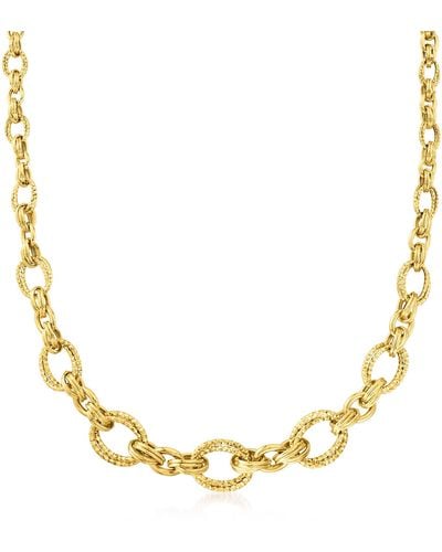 Ross-Simons 14kt Yellow Gold Double-oval Link Necklace - Metallic