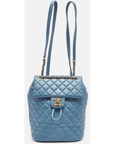 Chanel Light Quilted Leather Urban Spirit Backpack - Blue