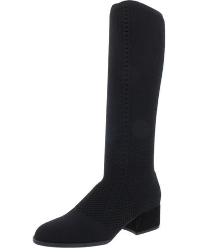 Eileen Fisher Alas Tall Almond Toe Knee-high Boots - Black