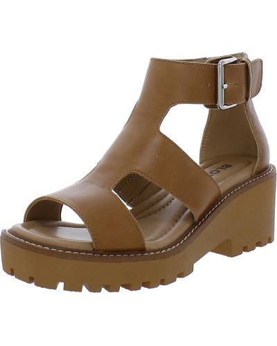 Blondo Hayslee Leather Ankle Platform Sandals - Brown