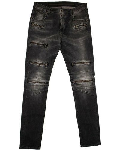 Unravel Project Multi Zip Slim Jean Pants - Black