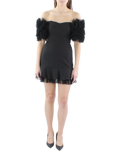BCBGMAXAZRIA Off-the-shoulder Ruffle Cocktail And Party Dress - Black