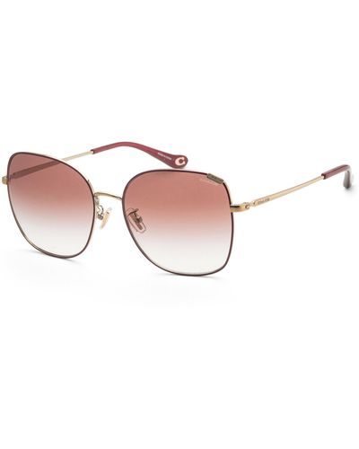 COACH 57mm Shiny Rose /burgundy Sunglasses - Pink