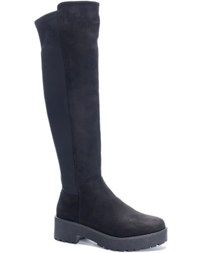 Dirty Laundry Mabellinewc Faux Suede Knee-high Boots - Blue