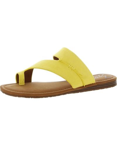 Zodiac Yuma Faux Suede Toe Loop Slide Sandals - Yellow