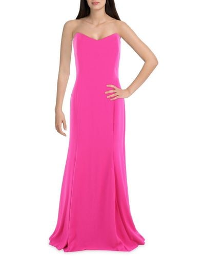 Donna Karan Strapless Crepe Evening Dress - Pink