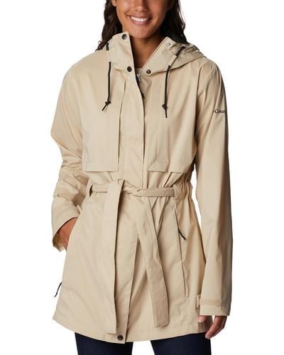 Columbia Pardon My Trench Water Resistant Hooded Raincoat - Natural