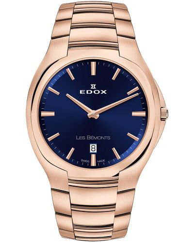 Edox Les Bemonts 40mm Quartz Watch - Blue