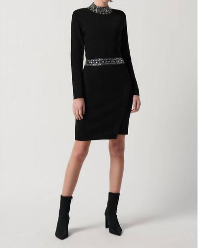 Joseph Ribkoff Sweater Dress With Rhinestones - Black