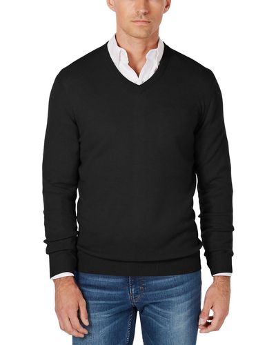 Club Room Zipper Neck Colorblock Pullover Sweater in Blue for Men