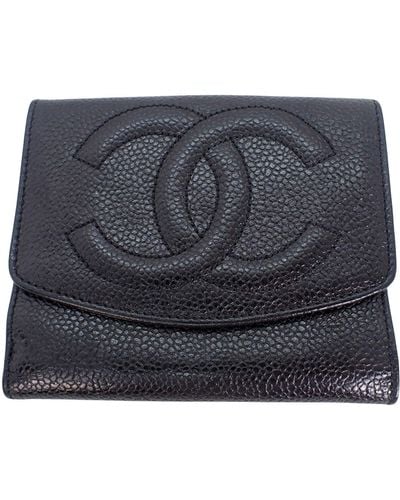 Chanel Logo Cc Leather Wallet (pre-owned) - Blue