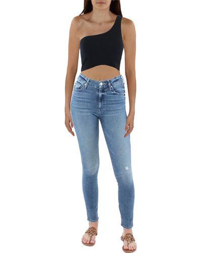 Spiritual Gangster Seamless One Shoulder Cropped - Blue