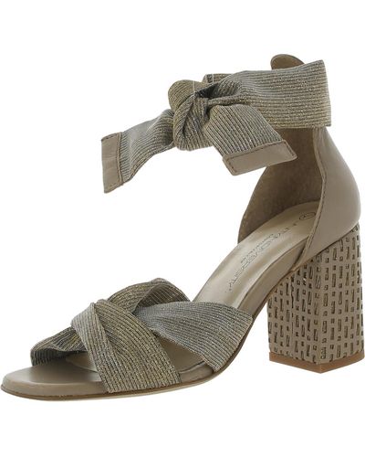 UNITY IN DIVERSITY Lawson Leather Metallic Strappy Sandals - Gray