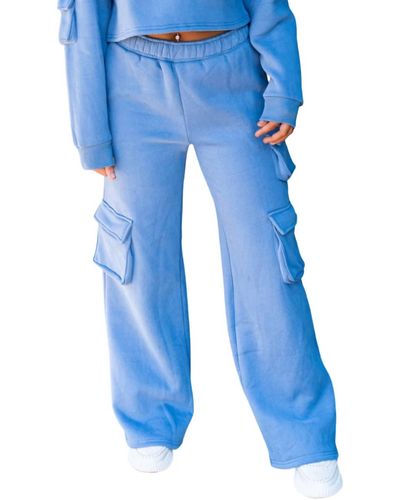 Bailey Rose Fresh Start Mini Pocket Sweatpants - Blue