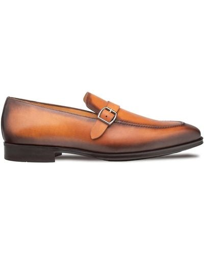 Mezlan Salato Leather/rubber Strap Loafer In Cognac - Brown