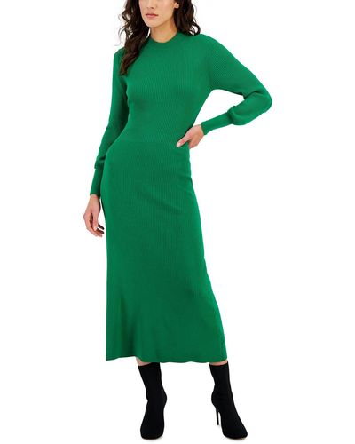 BOSS Tea Length Cut Out Sweaterdress - Green