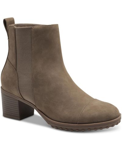 Giani Bernini Sloann Faux Suede Booties Ankle Boots - Brown