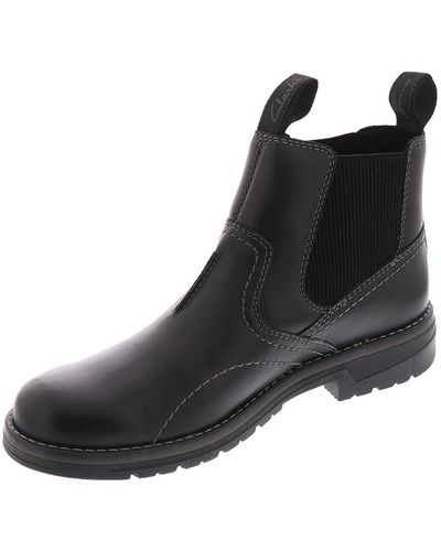 Clarks Morris Easy Leather Chelsea Boots - Black