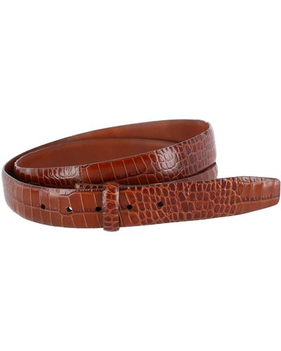 Trafalgar Big & Tall Mock Croc Leather Harness Belt Strap - Brown